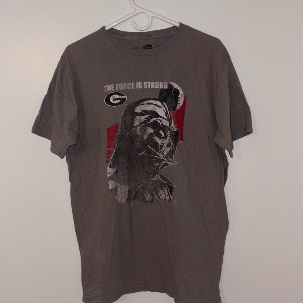 Gray StarWars x Georgia Bulldogs Graphic Tee